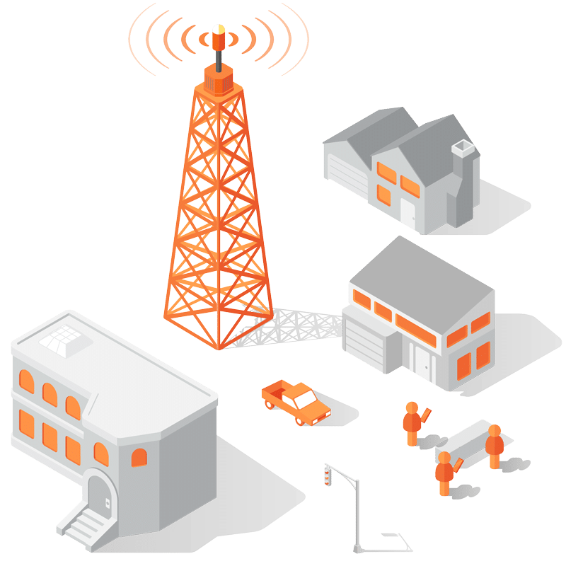 Diagram of Rural and Fixed Wireless Scenario